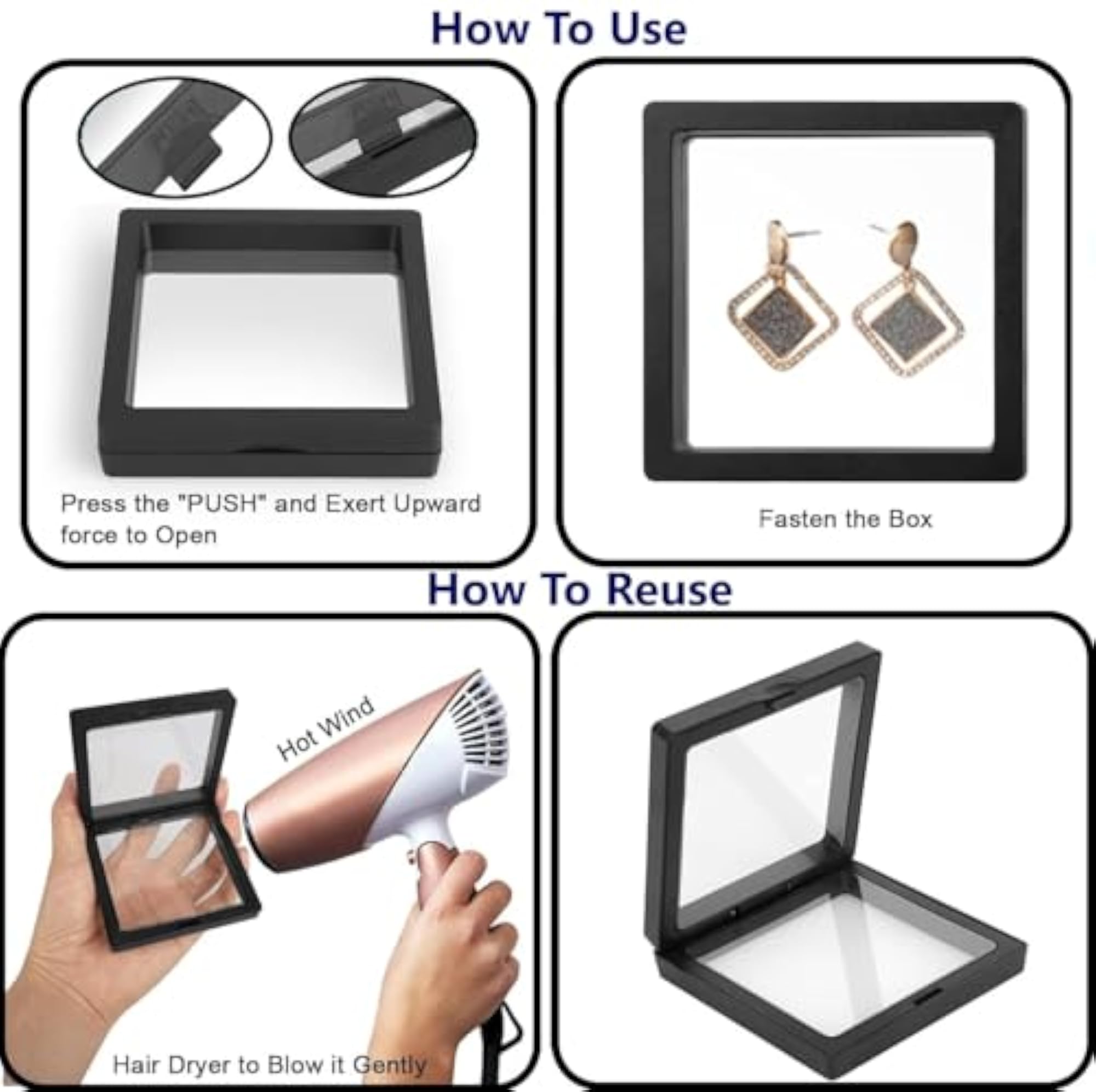 3D Floating Frame Display for Coins and Jewelry